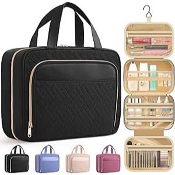 HOTOR Waterproof Travel Toiletry Bag with Hanging Hook