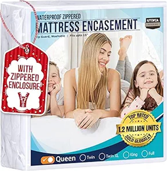 Utopia Waterproof Queen Mattress Protector with Zipper
