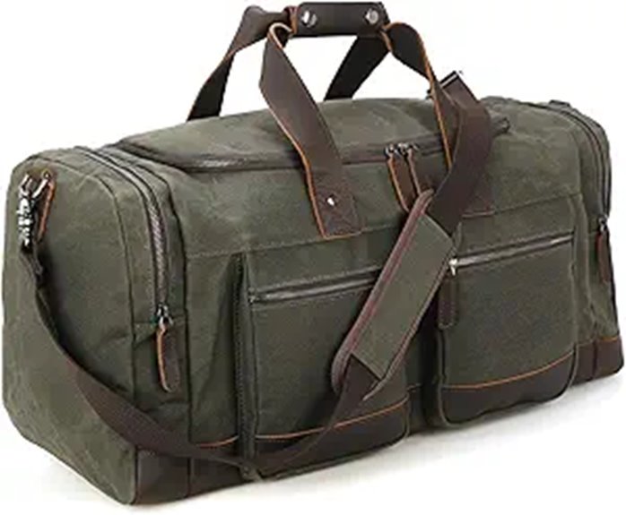 Polare 23” Waxed Canvas Leather Travel Duffel