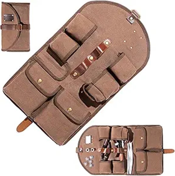 Waxed Canvas Tobacco Pouch with Leather Stand