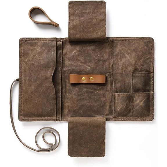 Waxed Canvas Tobacco Pouch with Foldable Stand