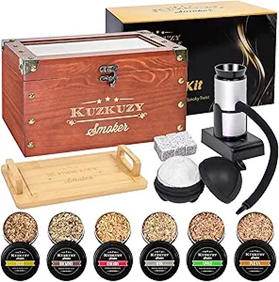 Cocktail Smoker Kit with Whiskey Chips and Stones