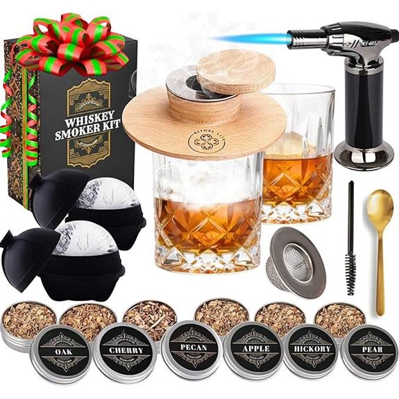 Whiskey Smoker Kit with Glasses and Flavors