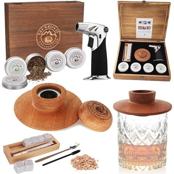 Whiskey Smoker Kit with Wood Chips and Torch