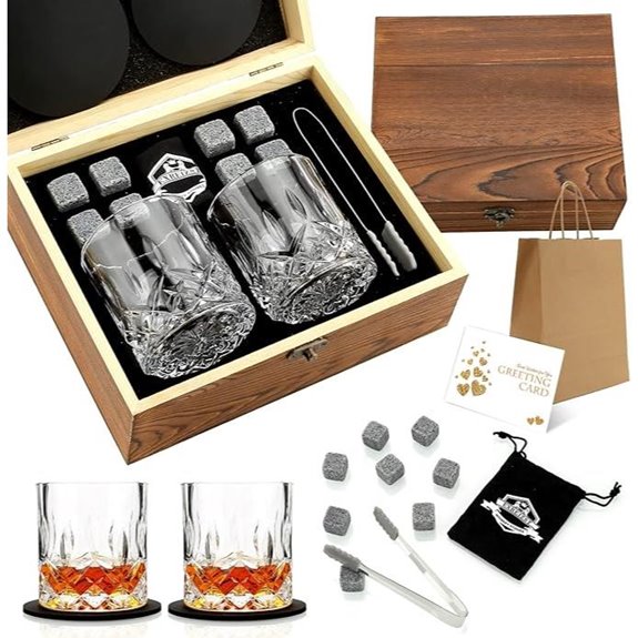 Whiskey Gift Set with Stones and Glasses