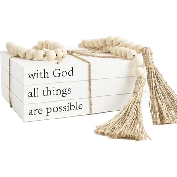 Rustic White Faux Books for Home Decor