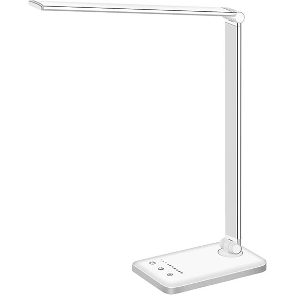 White Crown LED Desk Lamp with USB Charging