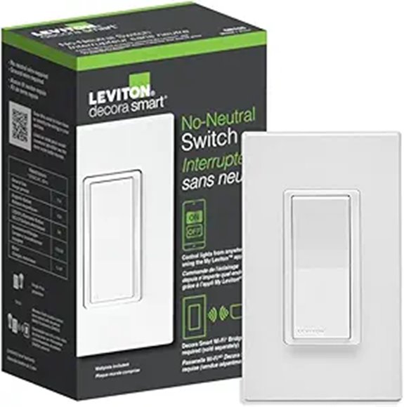 Leviton No-Neutral Smart Switch with Wi-Fi Bridge