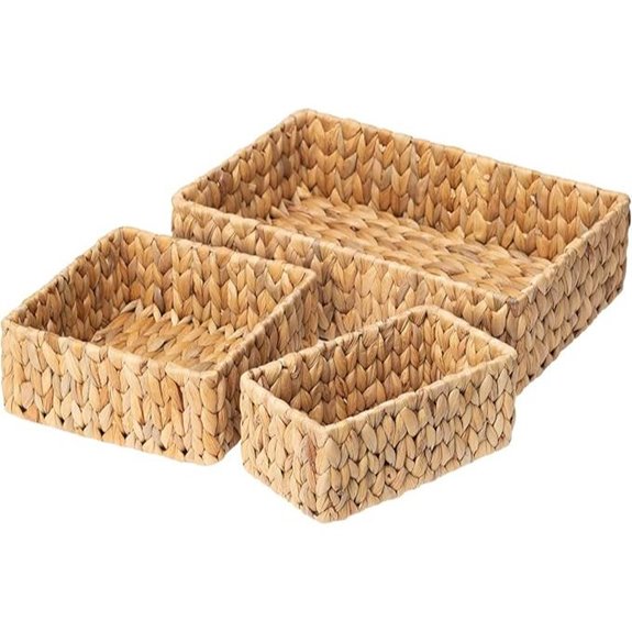 FairyHaus Wicker Baskets Set for Storage (3-Pack)