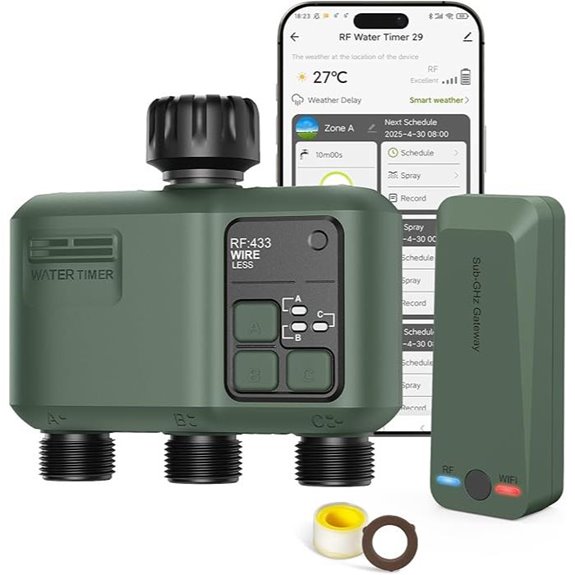 Smart Sprinkler Timer 3 Zone WiFi Water Controller