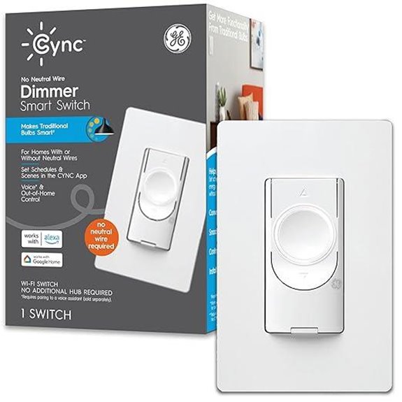 GE CYNC Smart Dimmer Switch No Neutral WiFi & Alexa