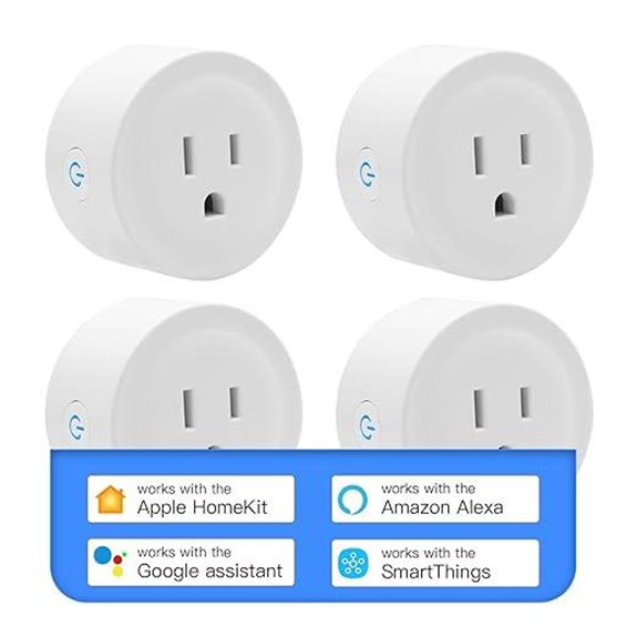 Smart WiFi Smart Plugs with HomeKit & Voice Control (4 Pack)