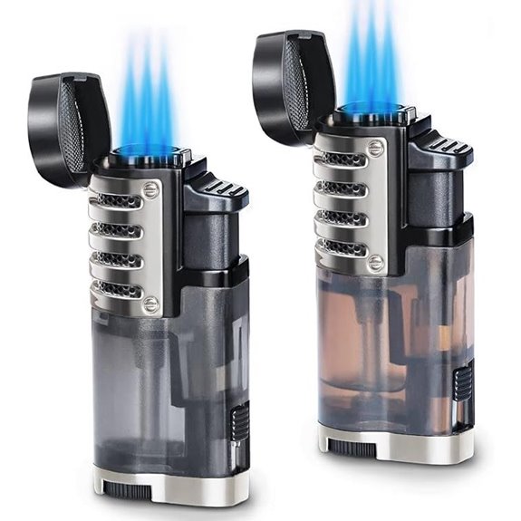 Triple Jet Flame Torch Lighters 2-Pack Windproof Refillable