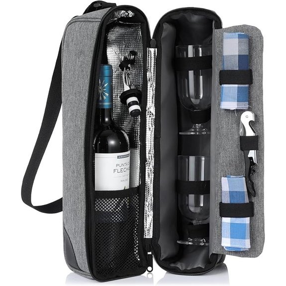 Wine Cooler Bag Set with Glasses and Accessories