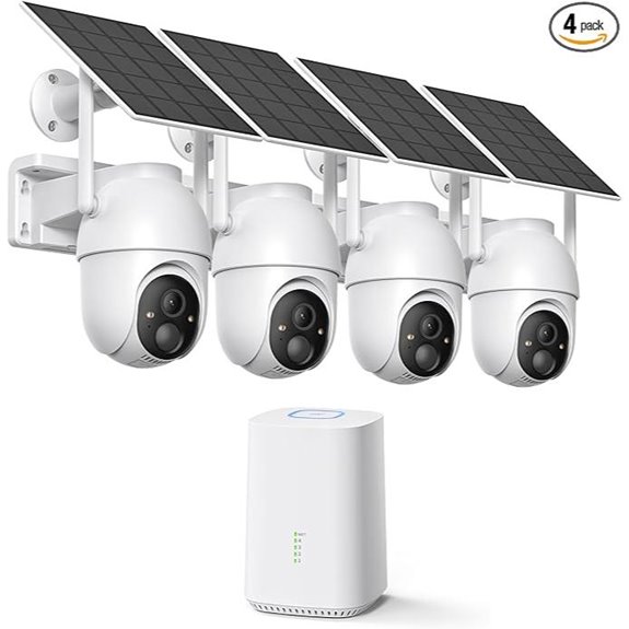 Wireless 2K/4MP Solar Security Camera 4-Pack