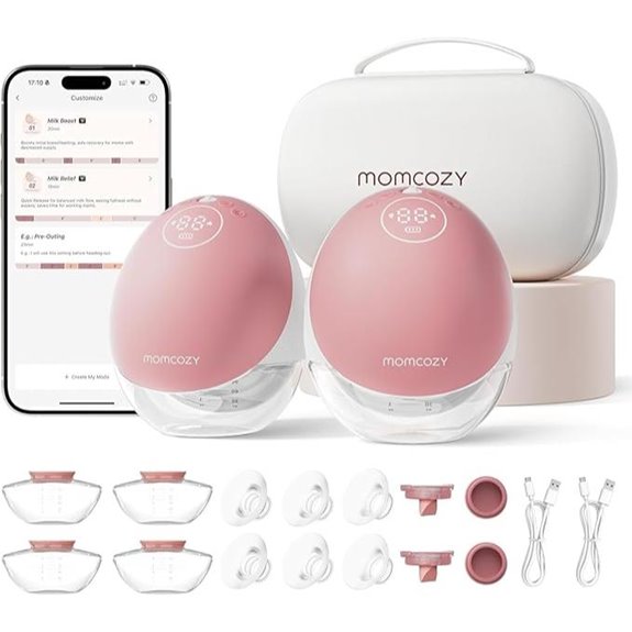 Momcozy Wearable Breast Pump 2-Pack Hands-Free App-Controlled