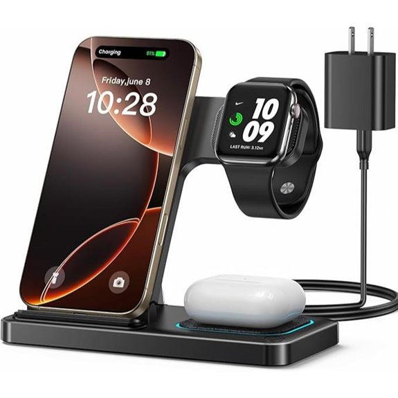 DUMTERR 3-in-1 Wireless Charging Station for Apple