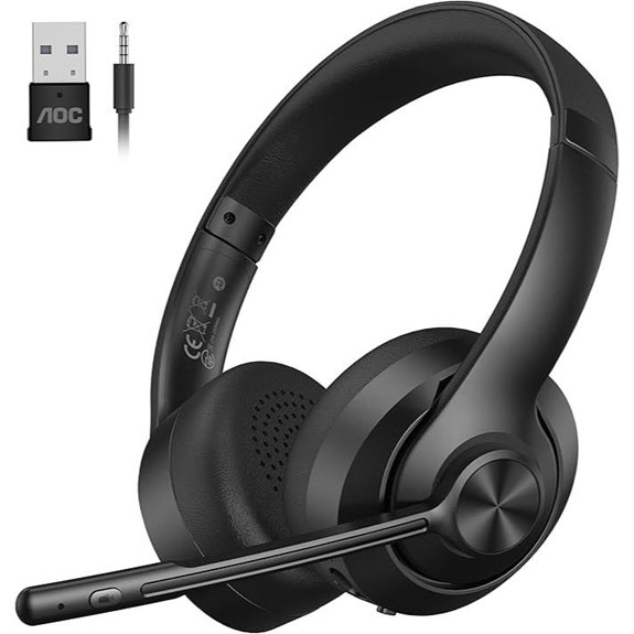 AOC Wireless Bluetooth Headset with Noise Canceling Microphone