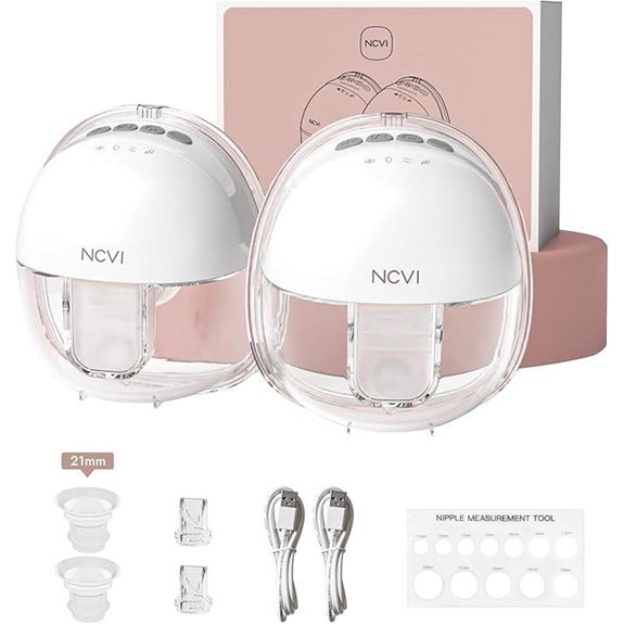 NCVI Wearable Breast Pump with 4 Modes & Long Battery