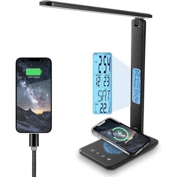 LED Desk Lamp with Wireless Charging and Touch Control