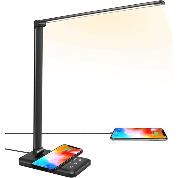 LED Desk Lamp with Wireless Charger and Touch Control