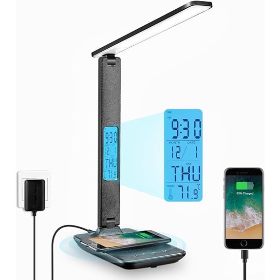 LAOPAO Wireless Desk Lamp with Charger and Clock