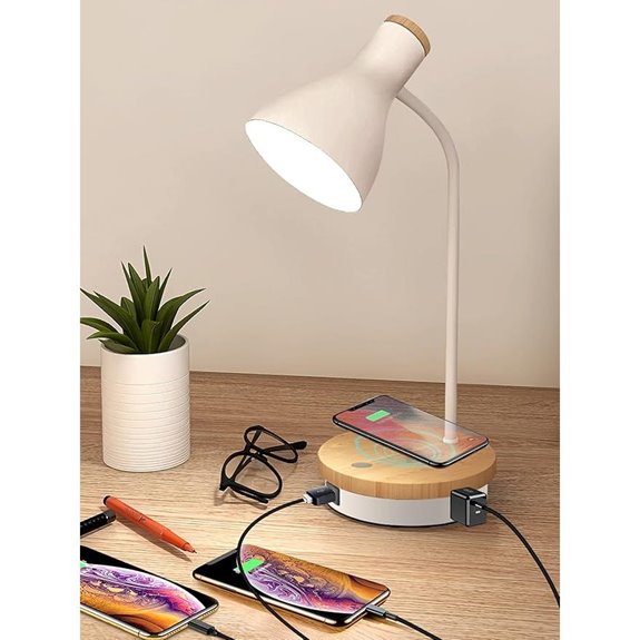 Wireless Charging Desk Lamp with USB Ports