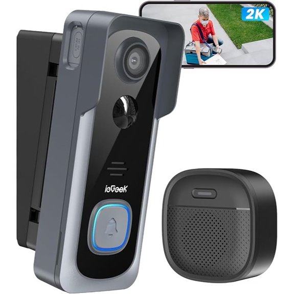 ieGeek 2K Wireless Doorbell Camera with Motion Detection