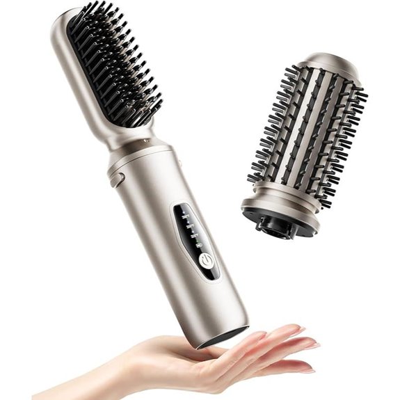 Cordless 2-in-1 Hair Straightener & Curler Brush