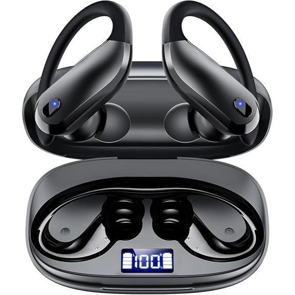 Wireless Bluetooth Earbuds with Earhooks and Noise Cancelling