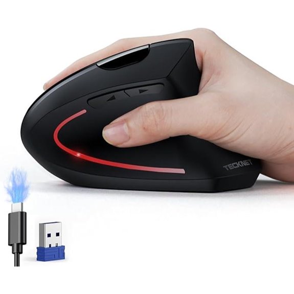 TECKNET Wireless Vertical Ergonomic Mouse with DPI
