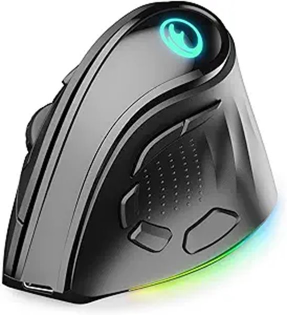 Tri-Mode RGB Wireless Ergonomic Mouse with 5 Buttons