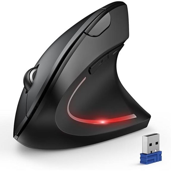 TECKNET Wireless Ergonomic Vertical Mouse with USB Receiver