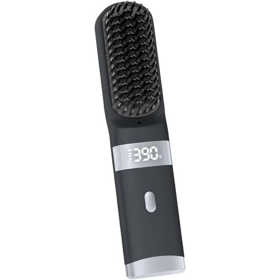 Cordless Hair Straightener Brush with LCD Display