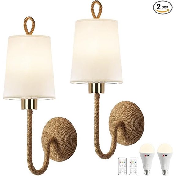 Boho Wireless LED Wall Sconces with Remote (Set of 2)