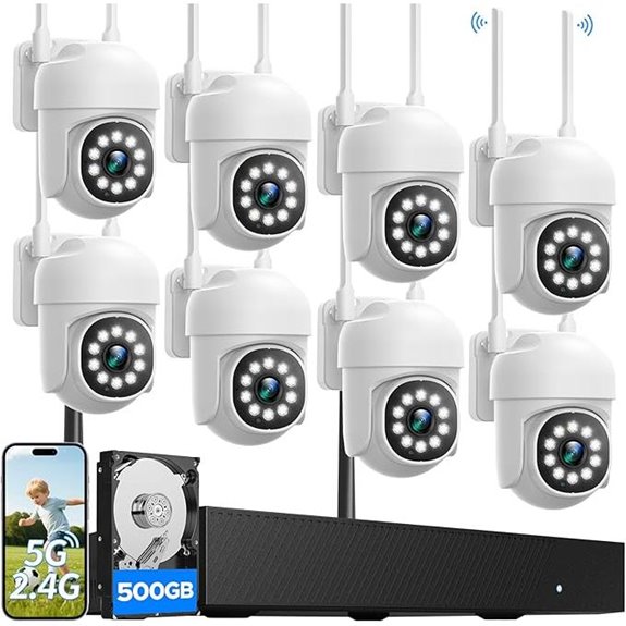 Wireless Security Camera System with Night Vision and Human Tracking