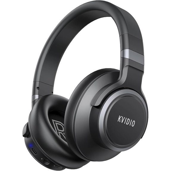 KVIDIO Noise Cancelling Wireless Headphones with Microphone