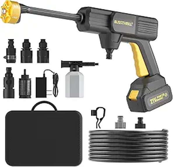 Cordless Pressure Washer 1100PSI with Nozzle & Foam
