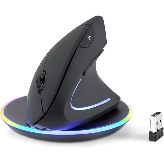 Perixx PERIMICE-713RX Wireless Rechargeable Vertical Mouse