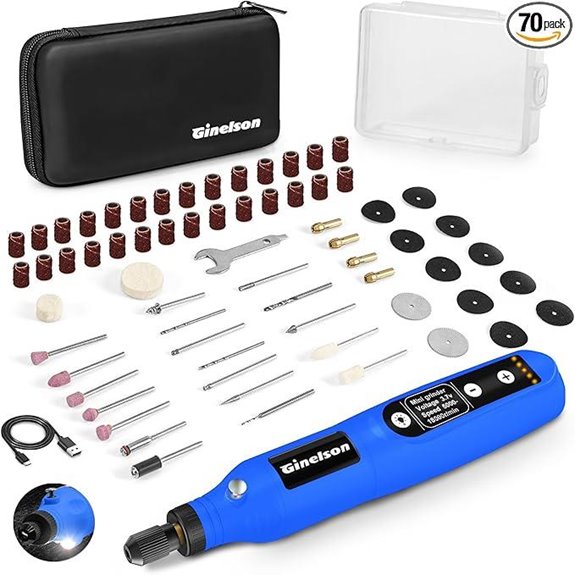 Cordless Rotary Tool Kit with 70 Accessories