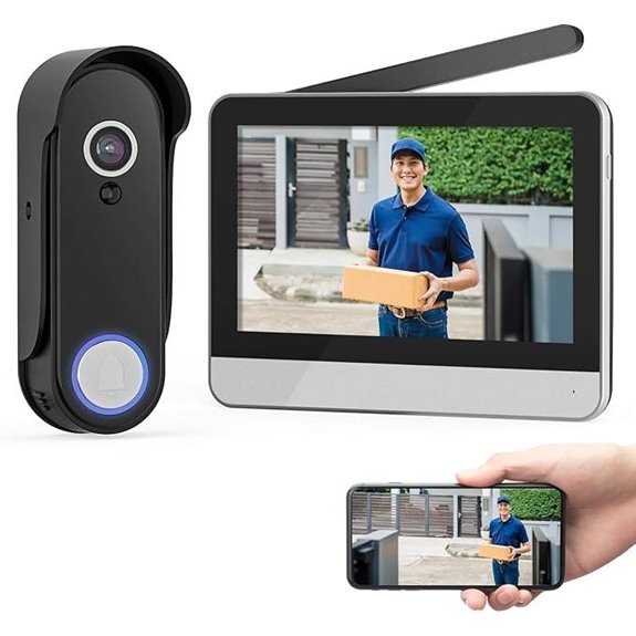 Wireless Smart Video Doorbell with Touchscreen and Motion Detection