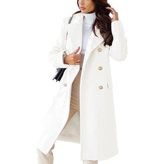 Chartou Women's Double-Breasted Wool Winter Coat