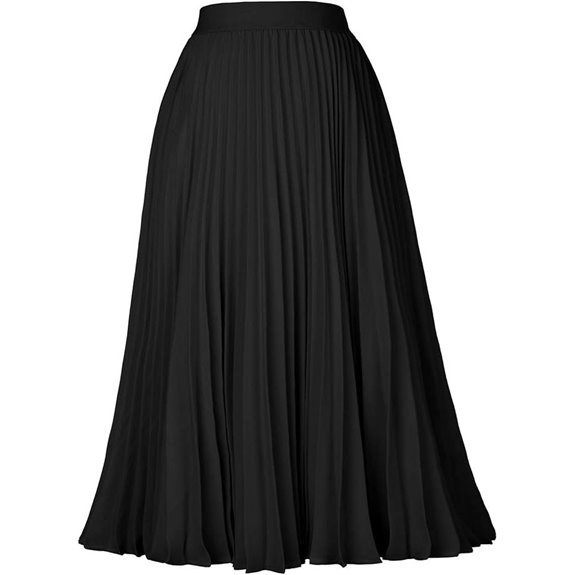 Kate Kasin Women's High Waist Pleated A-Line Swing Skirt KK659