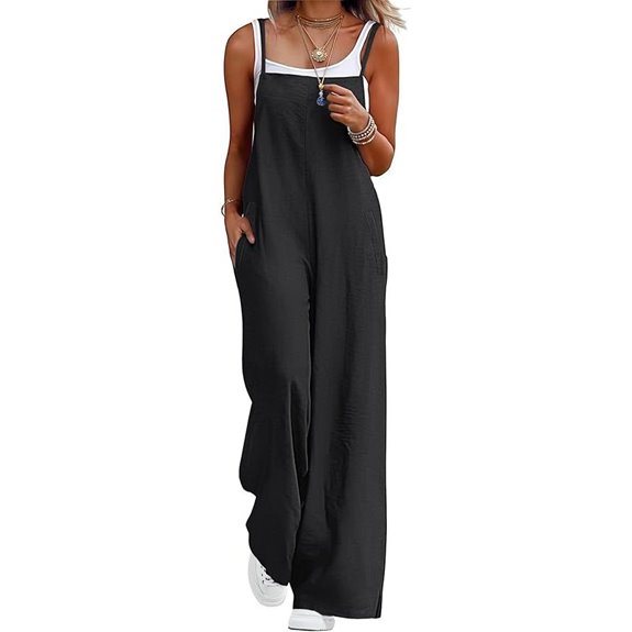 Lepunuo Women's Casual Boho Wide-Leg Jumpsuit
