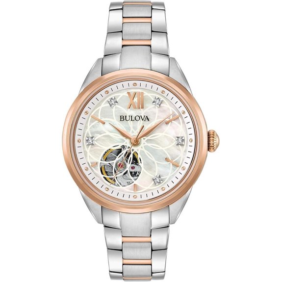 Bulova Ladies' Diamond Automatic Watch with Mother-of-Pearl Dial