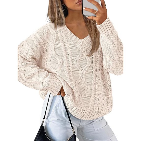 Oversized Cable Knit Sweater for Women