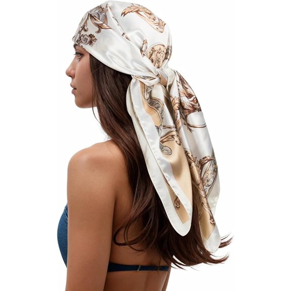 RIIQIICHY Women's Silk Printed Head Scarf Bandana