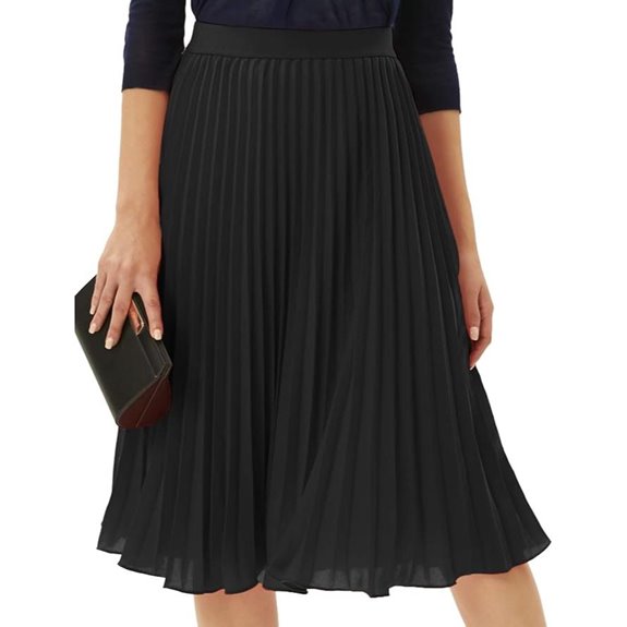 Grace Karin Women's Pleated Chiffon Midi Skirt