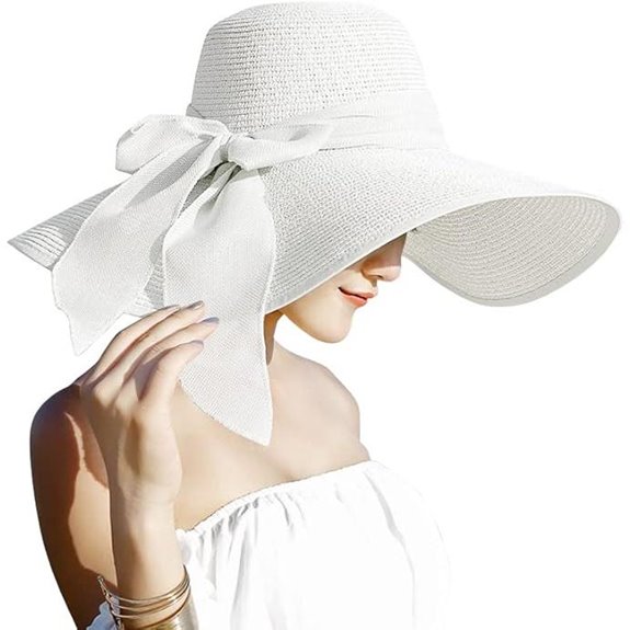 Lanzom Women's 5.7 Bowknot Floppy Sun Hat