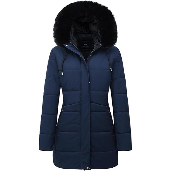 MOERDENG Women's Winter Puffer Coat with Fur Hood